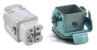 EPIC KIT H-A 4 BS MAG panel-mount metal housing, straight + 4-contact female insert main