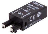 protection accessories, Harmony Electromechanical Relays, diode, green LED, for all sockets, 6...24V DC