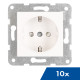 Socket outlet with safety shutter, cage clamps, 10 pcs,white, EV101203 Schrack Technik main