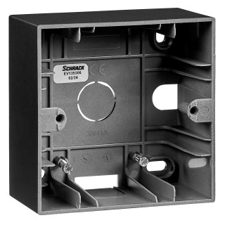 One gang wall mounting housing, black, EV135306 Schrack Technik