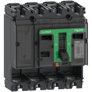 Circuit breaker basic frame, ComPacT NSX100N, 50kA/415VAC, 4 poles, 100A frame rating, without trip unit main