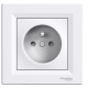 Asfora - single socket outlet with pin earth - 16A shutters white main