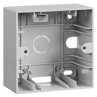 One gang wall mounting housing, silver, EV125306 Schrack Technik