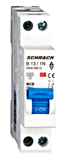 Автоматический выключатель (MCB) AMPARO 4,5кА, B 13A, 1+N,1MW, Schrack Teknik, AM418513-- main