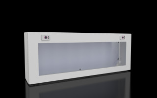 1613100; KX bus housing, WHT: 800x300x155 mm, with mounting plate, with sash fastener main