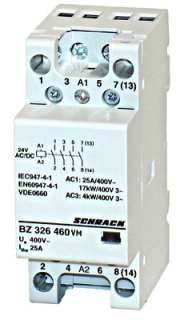 Modular contactor 25A, 4NO, 24VACDC 2MW main