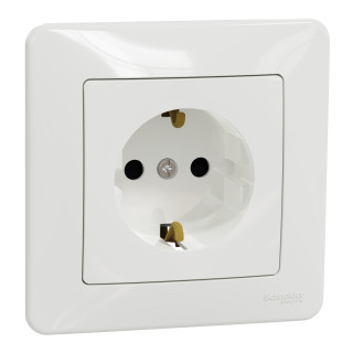 Socket-outlet, Sedna Design & Elements, 16A, 250V, side earth, with shutter, white main