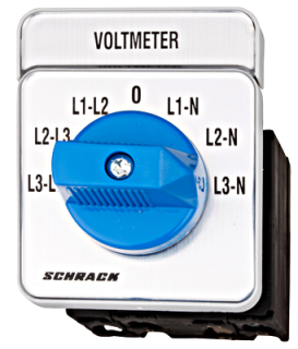 Voltmeter-Selector Switch 3 x L-L / 3 x L-N, Central fixing IN009V02 Schrack Technik main