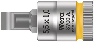 8700 A FL Slotted screws Zyklop bit socket, 1/4" drive, 1 x 5.5 x 28 mm, 05003321001 Wera main