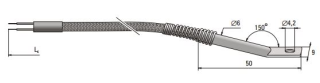 Temperatūras sensors, PT100, 6 x 50mm, kabelis 3m, -250….500ºC, 2000.00.293, Pixsys main