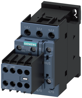 Contactor, AC-3e, 25 A/11 kW/400 V, 3-pole, 230 V AC/50 Hz, 2 NO+2 NC, screw ..., 3RT2026-1AP04, Siemens main