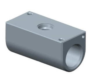 Aluminum gauge mounting block DN15 Rp 1/2" main