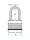M1EURDLJ | 45mm - Octagonal shackle, diam. 8mm - 64mm long shackle - 4 Pin tumbler cylinder alt_view_2