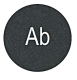 Button plate flat with inscription black with white "Ab" main