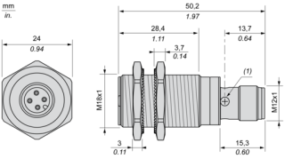 Индуктивный датчик приближения XS6 M18, L50mm, brass, Sn8mm, 12...24 VDC, M12, XS618B3DAM12 main