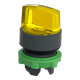 Head for illuminated selector switch, Harmony XB5, plastic, yellow handle, 22mm, universal LED, 2 positions alt_view_3