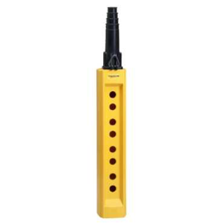 Pendant control station, Harmony XAC, empty, plastic, yellow, 8 cut-outs + 1 in base, cable 10…22mm main