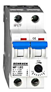 Motor Protection Circuit Breaker, 2-pole, 1.0-1.6A main