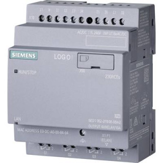 Siemens LOGO 8.4, 230RCEo 6ED1052-2FB08-0BA2, logic module, power supply / I/O: 115 V/230 V/relay, 8 DI/4 DO, without display, memory 400 blocks, 6ED1052-2FB08-0BA2 Siemens main