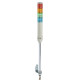 Complete pre wired monolithic tower light, Harmony XVC, plastic, red orange green blue,40mm, tube mounting, steady or flashing, buzzer, IP23,24V AC DC main