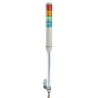 Complete pre wired monolithic tower light, Harmony XVC, plastic, red orange green blue,40mm, tube mounting, steady or flashing, buzzer, IP23,24V AC DC