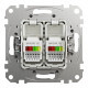 Telephone socket, Sedna Design & Elements, 2xRJ11, PRO, aluminium alt_view_5