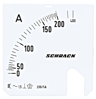 Scale Plate, 72x72mm, 200/400/5A AC main
