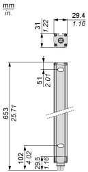 Safety light curtain type 2, XUSL For body protection, Beams, Hp = 510 mm, XUSL2E2BB051N alt_view_2