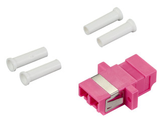 FO Coupler LC-Duplex, Plastic, OM4, ceramic, flange, HSELSK04LP Schrack Technik