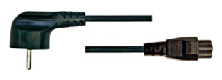 Powercord, Schuko - C5 (Triangle) female, Black, 1.8m