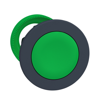 Flush mounted push button head, Harmony XB5, plastic, green, 30mm, spring return, unmarked main