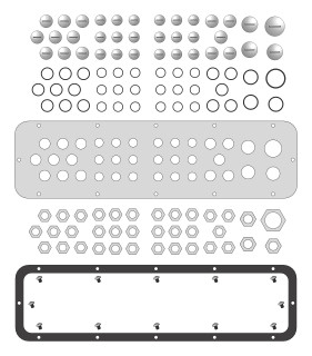 WSA Cable entry gland plate for type F, with 36 entries, WSAFA0F2-- Schrack Technik