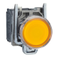 Illuminated push button, Harmony XB4, metal, orange flush, 22mm, universal LED, plain lens, 1NO + 1NC, 24V AC DC alt_view_2