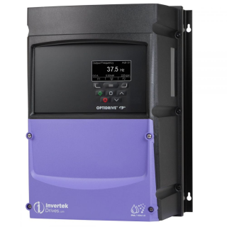Variable frequency drive, Optidrive P2, 22 KW, 3 PH in, 3 PH out, 46A, 380-480V, EMC Filter, Brake Chopper, TFT Display, IP66, Invertek Drives, ODP-2-44220-3KF4A-MN main