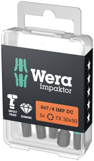 867/4 IMP DC TORX® DIY Impaktor bits, TX 30 x 50 mm, 5 pieces, 05057666001 Wera main