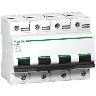 Miniature circuit breaker (MCB), Acti9 C120N, 4P, 80A, C curve, 10000A (IEC/EN 60898-1), 10kA (IEC/EN 60947-2) main
