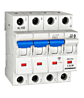 Automātslēdzis (MCB) C, 16A, 3+N, 4.5KA, Schrack Teknik, BM417816-- main