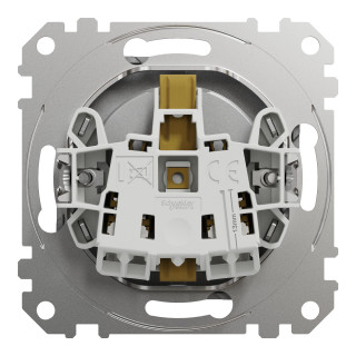 Socket-outlet, Sedna Design & Elements, 16A, 250V, side earth, aluminium main
