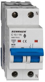 Miniature Circuit Breaker (MCB) AMPARO 10kA, C 10A, 1+N main