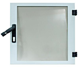 Glas Door f.DW-enclosure 15U,W600,RAL7035,Halfcylinder ready, DWRT1567-- Schrack Technik