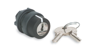 Head for key selector switch, Harmony XB5, plastic, black, 22mm, key 8D1, 2 positions, stay put main