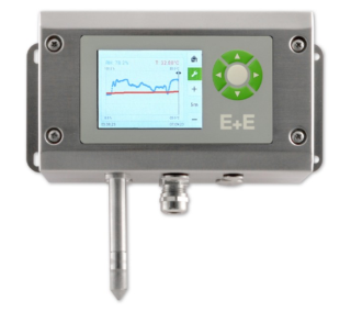 EE310-T1HS2D2C1GA6GB6SBL-40SBH60 Humidity / Temperature Sensor, Wall mount, Enclosure: Stainless steel, Filter: Stainless steel sintered,  With display, : With E+E proprietary coating,  Without additional module. 4..20mA Output 1 RH - 0..100 [%], Output 2 : T -40..60 [°C] main