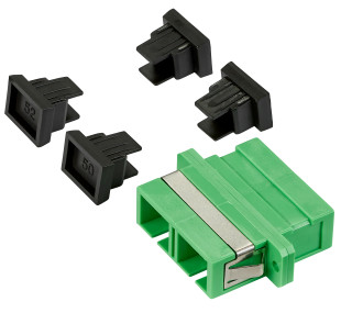 FO Coupler SC/APC-Duplex, Plastic, OS2, ceramic, flange, HSELSK09DP Schrack Technik