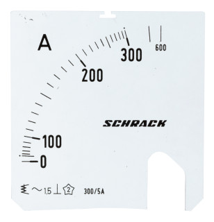 Scale Plate, 72x72mm, 300/600/5A AC, MGS57300-A Schrack Technik
