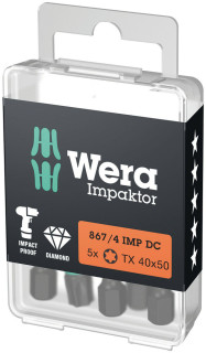 867/4 IMP DC TORX® DIY Impaktor bits, TX 40 x 50 mm, 5 pieces, 05057667001 Wera main
