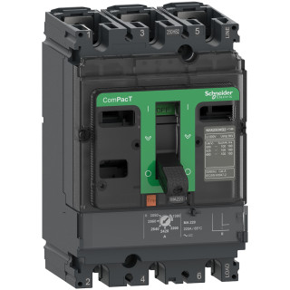 Circuit breaker, ComPacT NSX250F, 36kA/415VAC, 3 poles, MA trip unit 220A