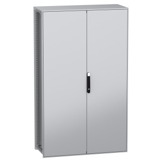 Floor standing modular electrical enclosure, PanelSeT SFN, decarbonized steel, plate, 2000x1200x500mm, 2 doors, IP55 main