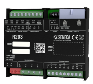 R203-2-H Energy power meter with 2 Ethernet ports and universal input, power supply 230 main