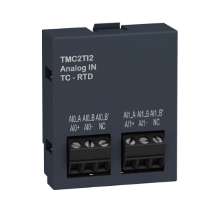 analogue input cartridge, Modicon M221, 2 temperature inputs, IO extension main