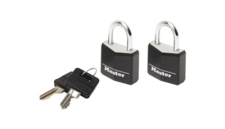 9120EURTBLK | Solid Aluminium Padlock - Hardened Steel shackle - Keyed Alike (x2) - 3 pin cylinder main